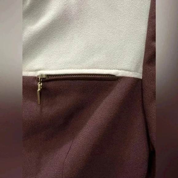Expressions Brown Zip Front Skirt Suit Size 6 - Picture 2 of 12